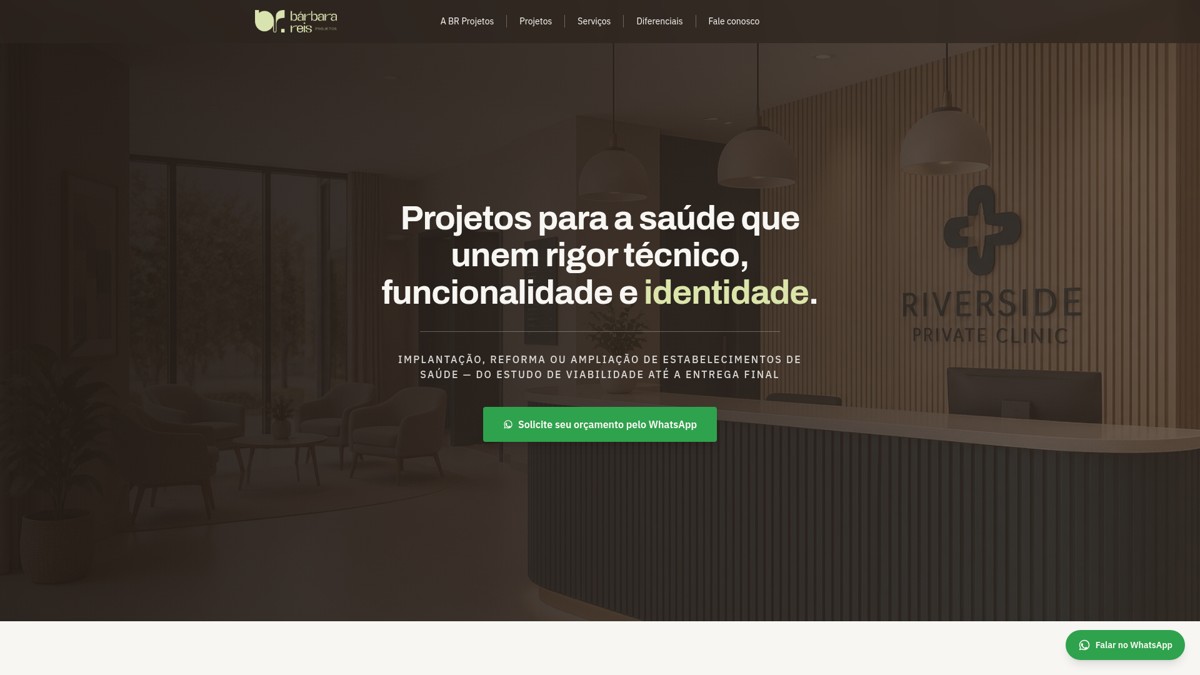 Print do site Bárbara Reis Projetos