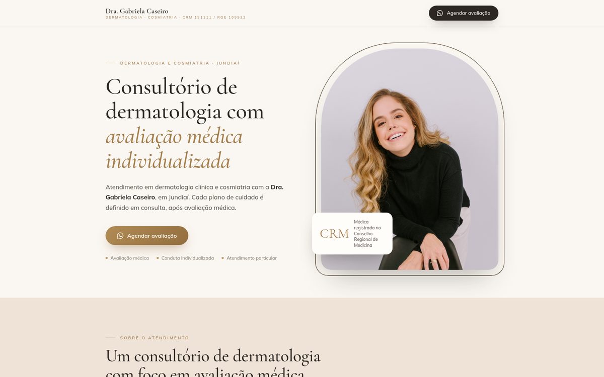 Print do site Dra. Gabriela Caseiro